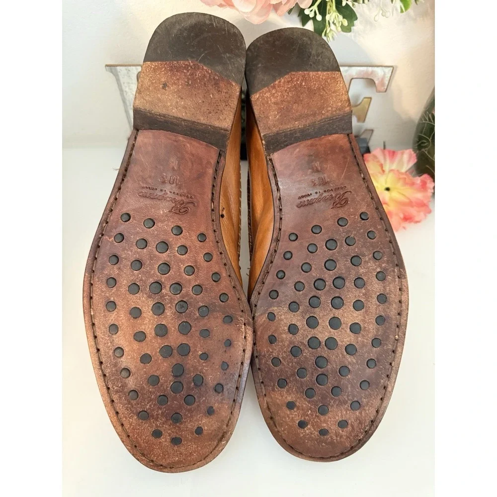 Bragano Italy Leather Tasseled Loafers Size‎ 10.5 M Men's Moccasins Cognac Brown